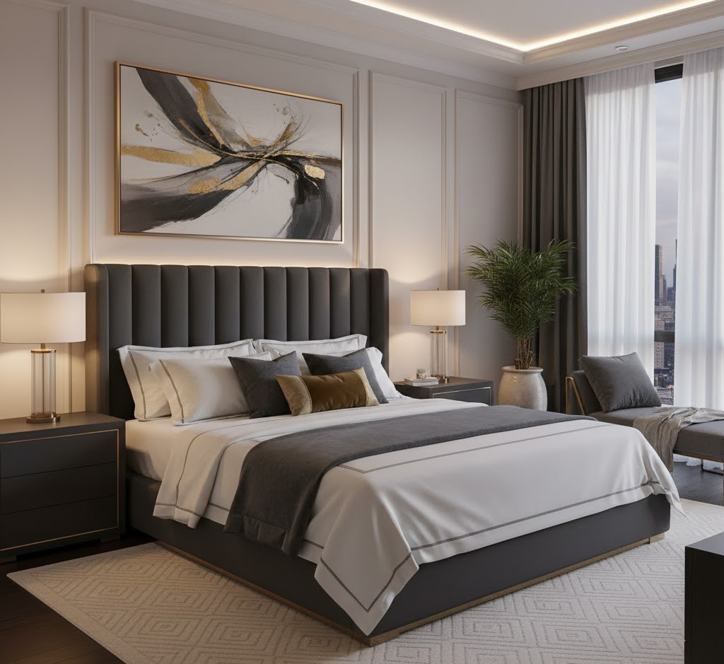 Elegant bedroom interior design